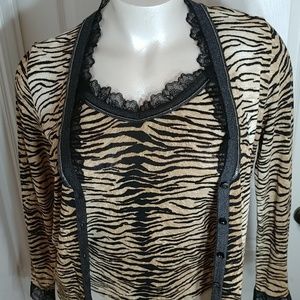 Escada Animal Print Sweater Set